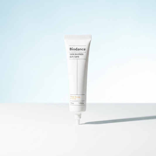 Biodance Skin Barrier Sun Safe packaging detail - probiotic ferment and ceramide sunscreen